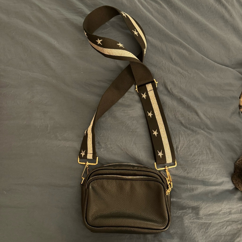 POM POM LONDON MAYFAIR LEATHER BAG